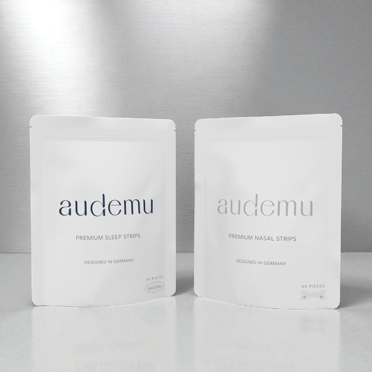 Audemu Nasal Strips & Sleep Strips – Kombination für bessere Atmung, reduziertes Schnarchen und erholsamen Schlaf, Premium Qualität designed in Germany.