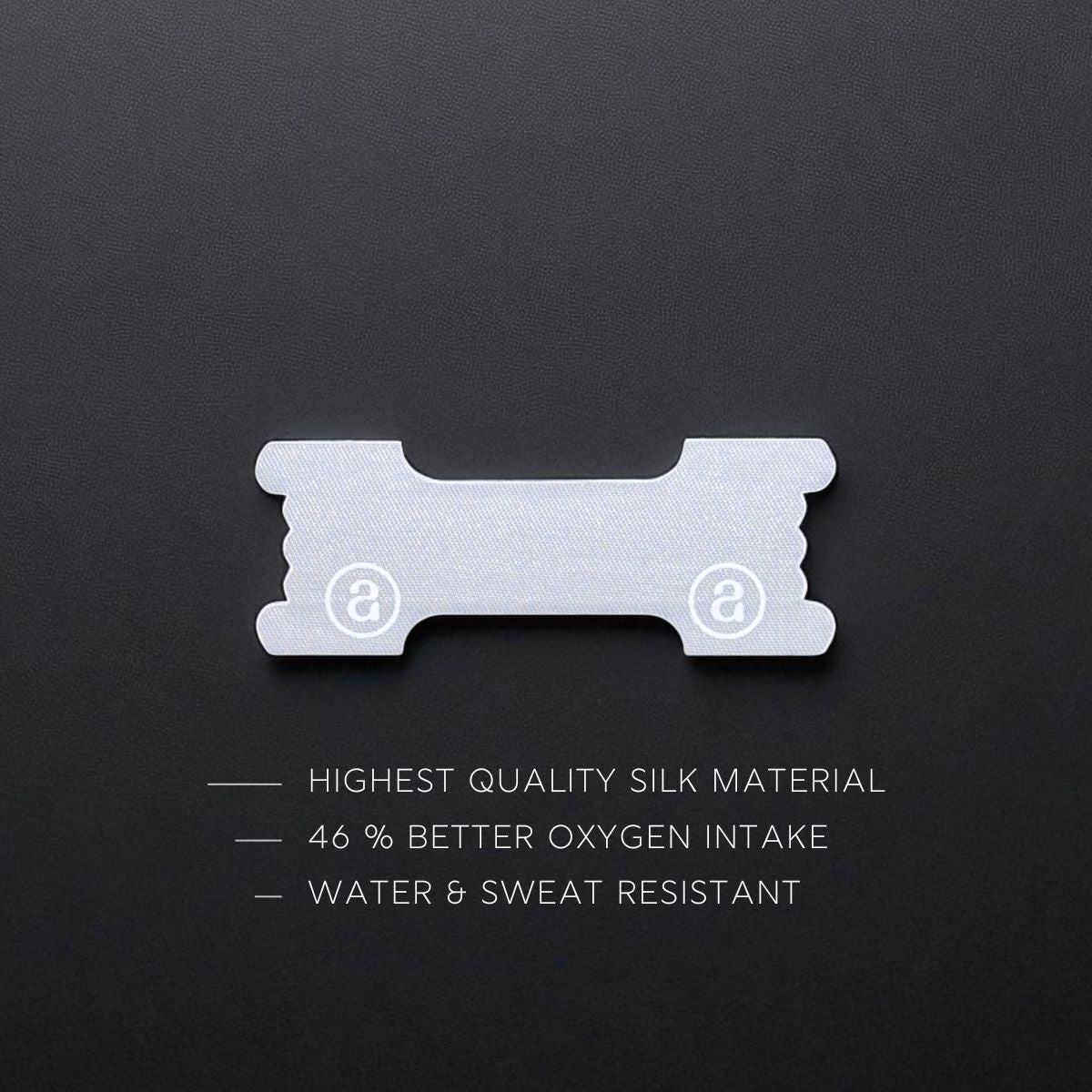 Audemu Nasal Strip aus hochwertiger Seide – hypoallergen, stark haftend, wasser- und schweißresistent, verbessert die Sauerstoffaufnahme und unterstützt freie Nasenatmung.