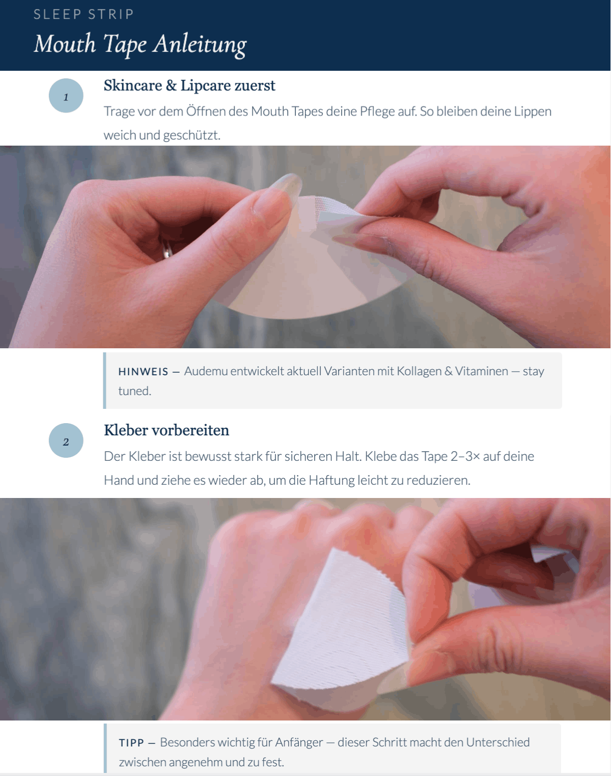 instructions how to mouth tape with pictures part 1