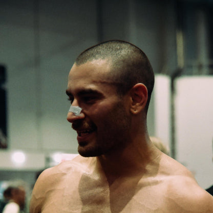 hyrox-athlete-wearing-audemu-nasal-strip-for-winning-and-better-performance